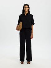 Load image into Gallery viewer, Selected Luisa Wide leg linen blend trousers black - CW CW 
