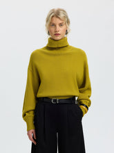 Load image into Gallery viewer, Selected Wellie roll neck wool blend knit Advacado Oil
