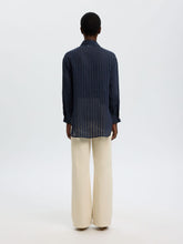 Load image into Gallery viewer, Selected Taran semi sheer stripe shirt Dark Saphire - CW CW 
