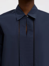 Load image into Gallery viewer, Selected Delia boxy ladder stitch cotton shirt Dark Sapphire - CW CW 
