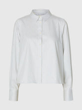 Load image into Gallery viewer, Selected Femme romie striped shirt Advacado Oil
