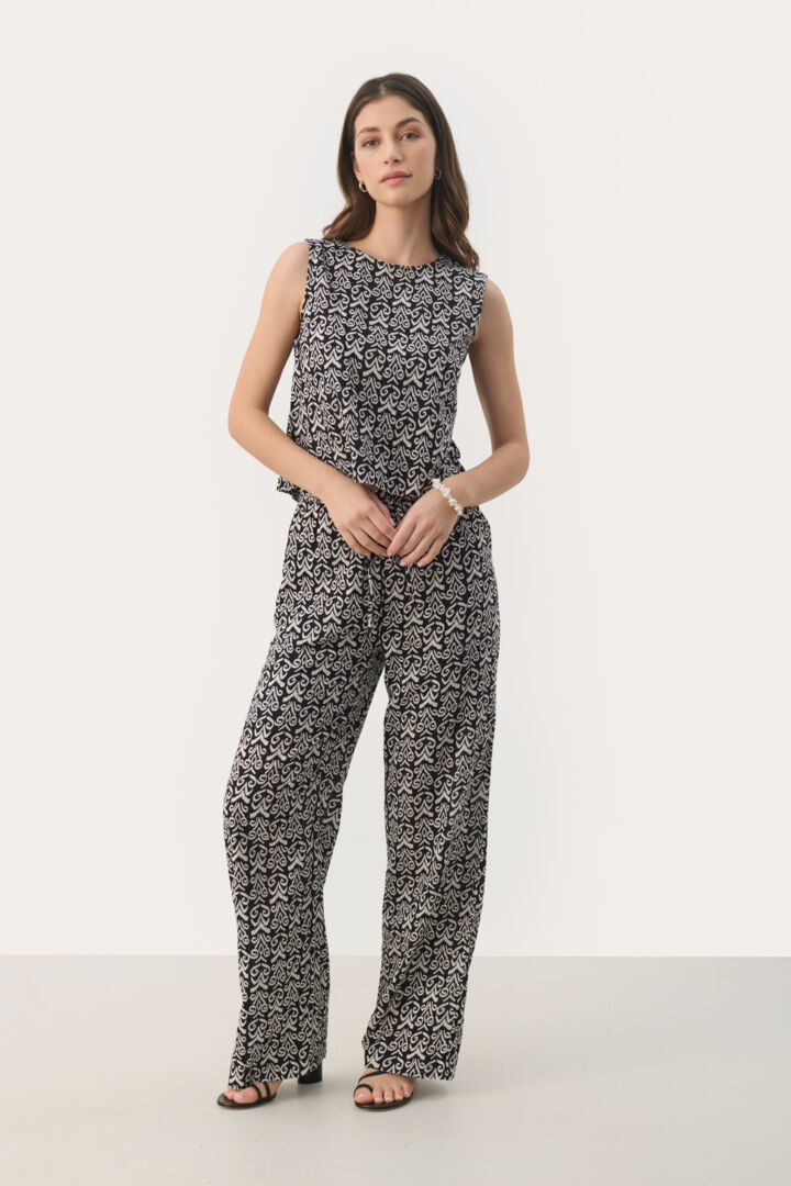 Part Two Gabrella print trouser Black Small Graphic