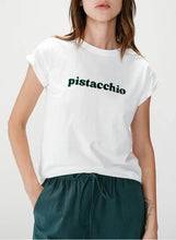 Load image into Gallery viewer, Grace &amp; Mila Wylo 'Pistacchio' logo T White Emerald Green - CW CW 
