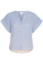 Load image into Gallery viewer, Ichi foxa printed stripe V neck top Blues
