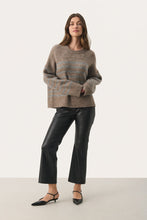 Load image into Gallery viewer, Part Two Lulya sweater Medium Grey Stripe
