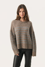 Load image into Gallery viewer, Part Two Lulya sweater Medium Grey Stripe
