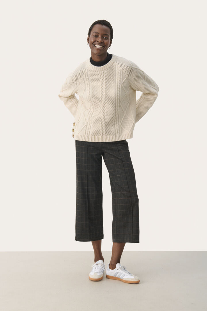 Part Two llisan tricot cropped trouser Grey Check