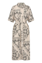 Load image into Gallery viewer, Part Two Melucan belted shirt dress French Oak Graphic Paisley
