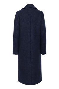 Ichi Stipa midi length coat Dark Navy