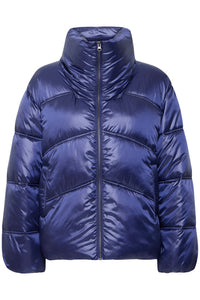 Ichi Cella padded high neck jacket Patriot Blue