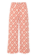 Load image into Gallery viewer, Ichi Kate print jersey trouser Fire Whirl Ikat
