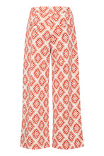 Load image into Gallery viewer, Ichi Kate print jersey trouser Fire Whirl Ikat

