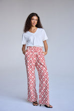 Load image into Gallery viewer, Ichi Kate print jersey trouser Fire Whirl Ikat
