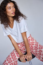 Load image into Gallery viewer, Ichi Kate print jersey trouser Fire Whirl Ikat
