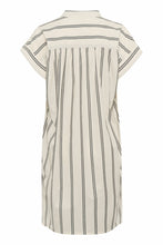 Load image into Gallery viewer, Part Two Rosabella woven striped dress Black Ivory
