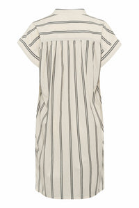 Part Two Rosabella woven striped dress Black Ivory