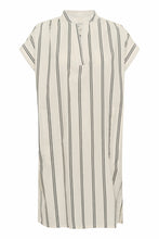 Load image into Gallery viewer, Part Two Rosabella woven striped dress Black Ivory
