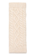Load image into Gallery viewer, Ichi Lucy cable fingerless mittens Oatmeal Melange
