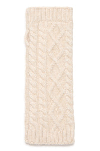 Ichi Lucy cable fingerless mittens Oatmeal Melange