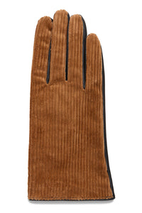 Ichi Livia cord and vegan leather gloves Tigers Eye