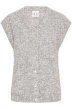 Load image into Gallery viewer, Ichi Belablue knit waistcoat Light Grey Melange
