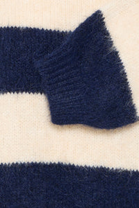 Ichi Dayana wide stripe knit jumper Patriot Blue