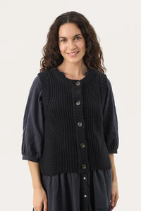 Part Two Noemie knitted waistcoat Dark Navy