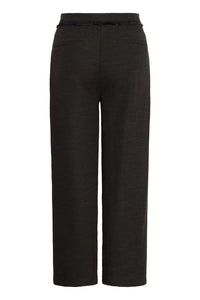 Ichi Kate textured fringed trousers Black