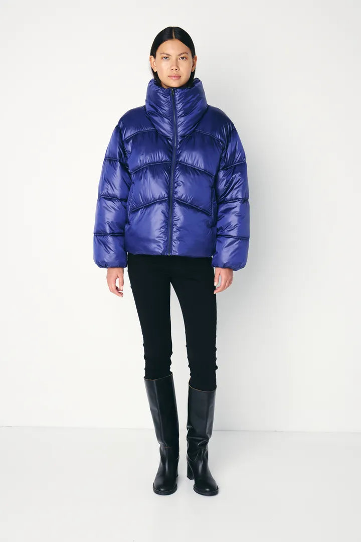 Ichi Cella padded high neck jacket Patriot Blue – CW CW