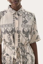 Load image into Gallery viewer, Part Two Melucan belted shirt dress French Oak Graphic Paisley
