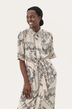 Load image into Gallery viewer, Part Two Melucan belted shirt dress French Oak Graphic Paisley
