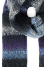 Load image into Gallery viewer, Ichi Amette long striped soft scarf Blue Yonder

