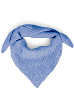 Load image into Gallery viewer, Ichi Amente pointelle knit triangle neck scarf Blue Yonder
