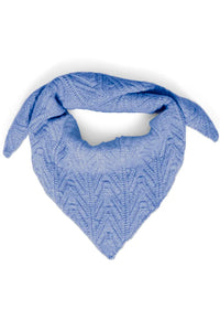 Ichi Amente pointelle knit triangle neck scarf Blue Yonder