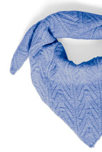 Load image into Gallery viewer, Ichi Amente pointelle knit triangle neck scarf Blue Yonder
