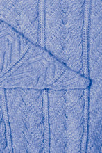 Load image into Gallery viewer, Ichi Amente pointelle knit triangle neck scarf Blue Yonder
