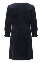 Load image into Gallery viewer, Part Two Shaulii corduroy gathered cuff dress Dark Navy
