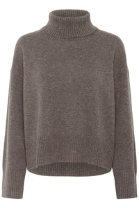 Part Two Corina wool roll neck jumper Falcon Melange