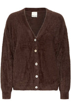 Load image into Gallery viewer, Ichi Brula teddy soft V neck cardigan Coffee Bean
