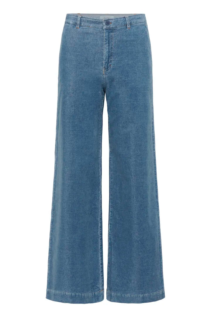 Part Two Ninnen baby cord wide leg trouser Light Blue Denim