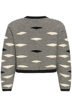 Load image into Gallery viewer, Ichi Waves jacquard jumper Black Ivory
