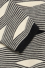 Load image into Gallery viewer, Ichi Waves jacquard jumper Black Ivory

