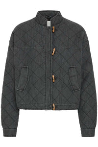 Ichi Lovera quilted toggle detail jacket Denim Grey