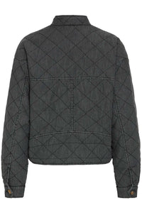 Ichi Lovera quilted toggle detail jacket Denim Grey