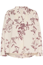 Load image into Gallery viewer, Part Two Natale print cotton shirt Tawny Port Botanical
