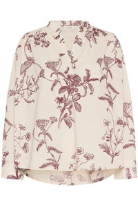Part Two Natale print cotton shirt Tawny Port Botanical