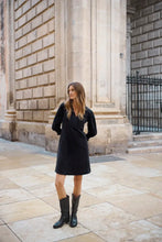 Load image into Gallery viewer, Part Two Shaulii corduroy gathered cuff dress Dark Navy
