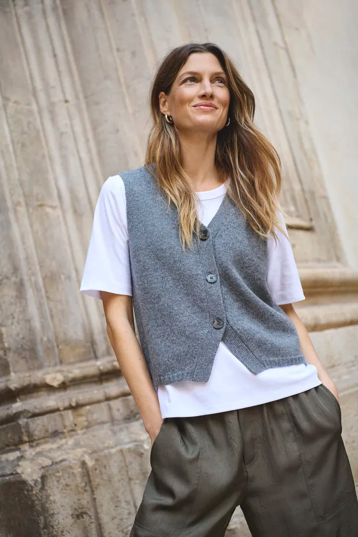 Part Two Sylva wool waistcoat Medium Grey Melange