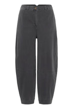 Load image into Gallery viewer, Ichi Kate casual barrel leg trouser Dark Grey
