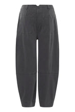 Load image into Gallery viewer, Ichi Kate casual barrel leg trouser Dark Grey
